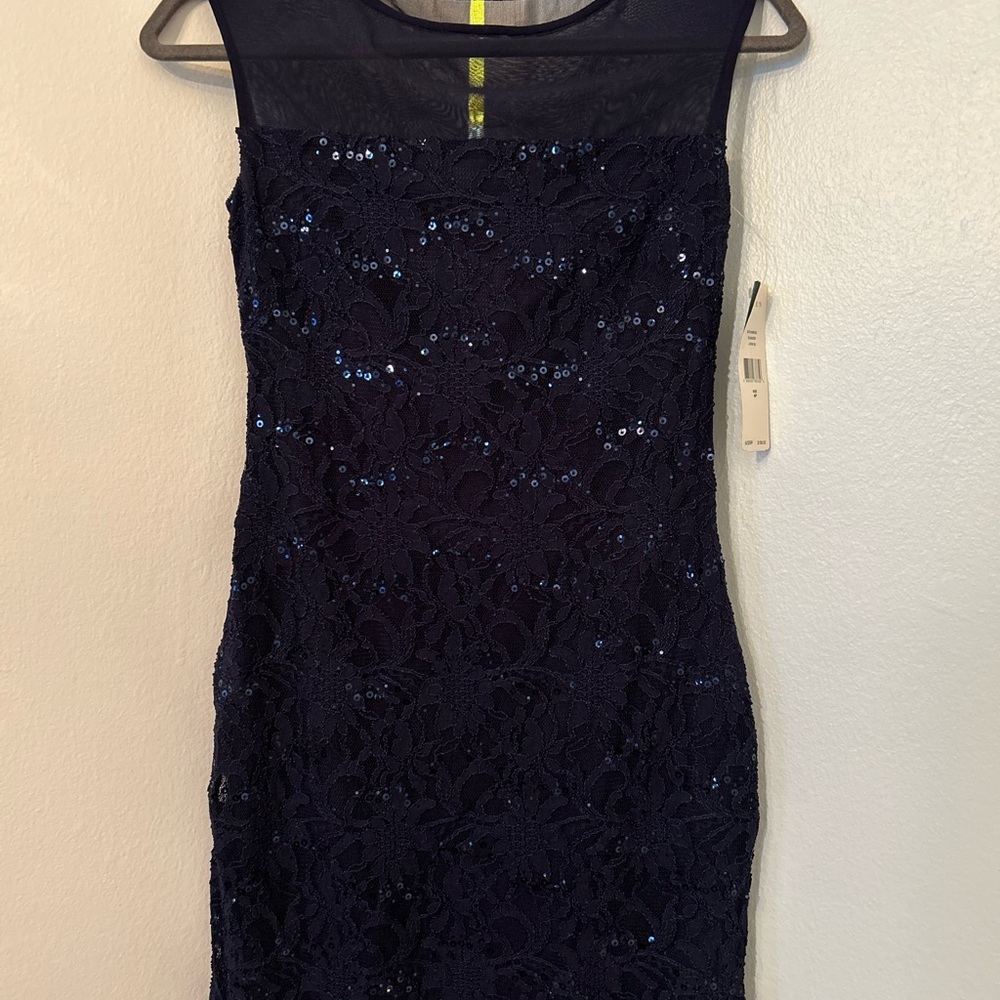 Lauren Ralph Lauren Blue Sequin Embellished Sheath Dress